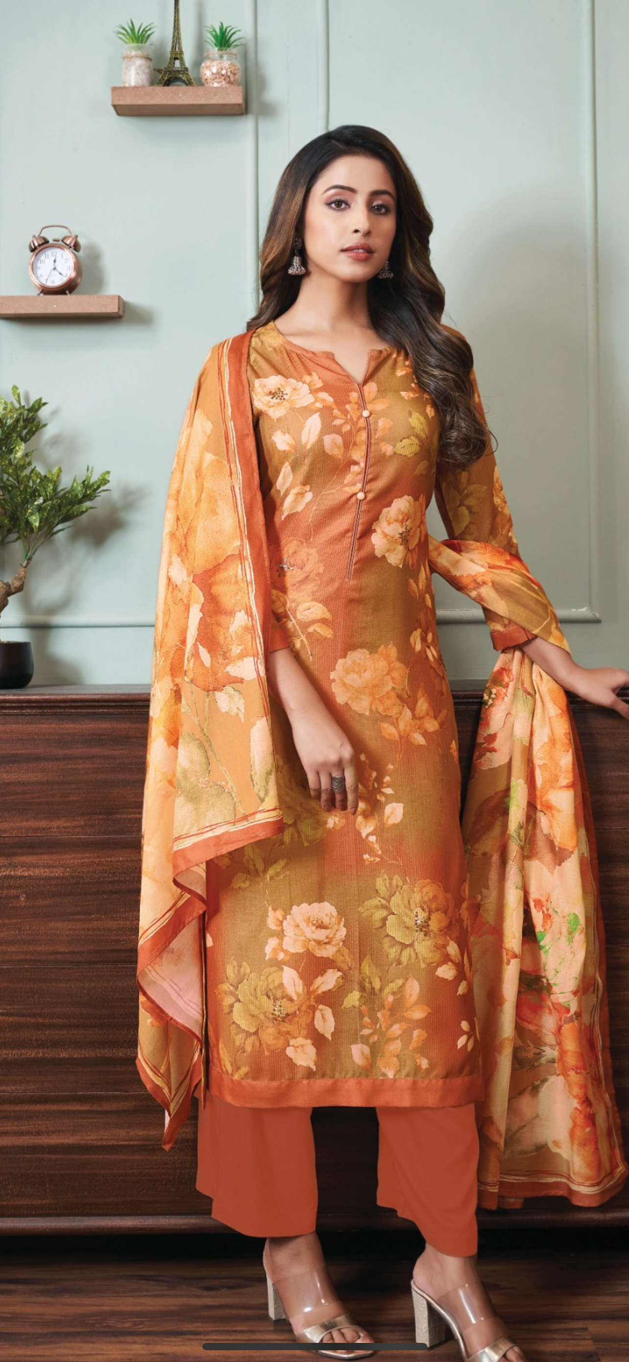 Premium Esta Brand Pashmina print Suit