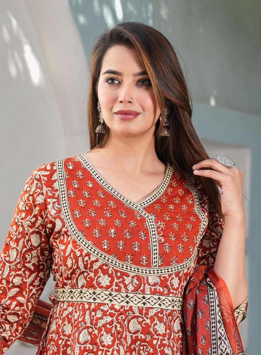 Premium Cotton Readymade Anarkali Suit❤️