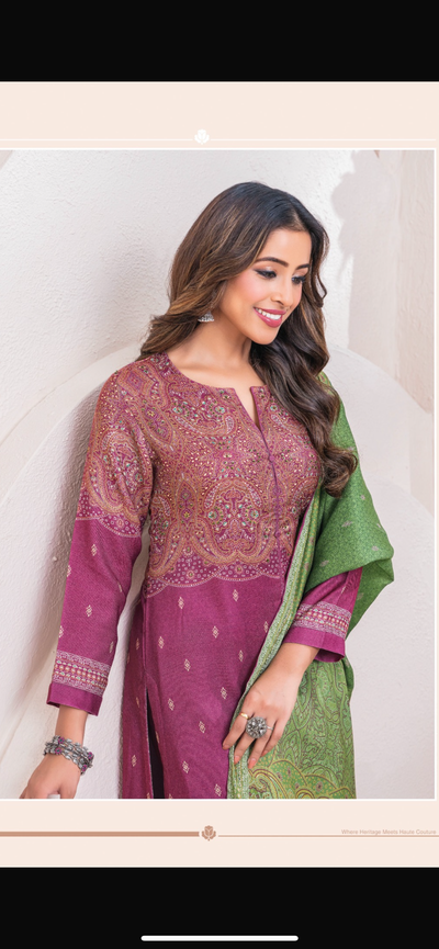 Premium Esta Brand Pashmina print Suit