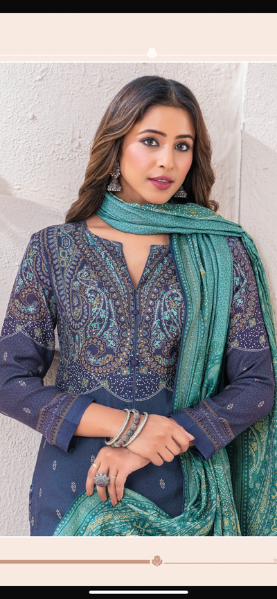 Premium Esta Brand Pashmina print Suit