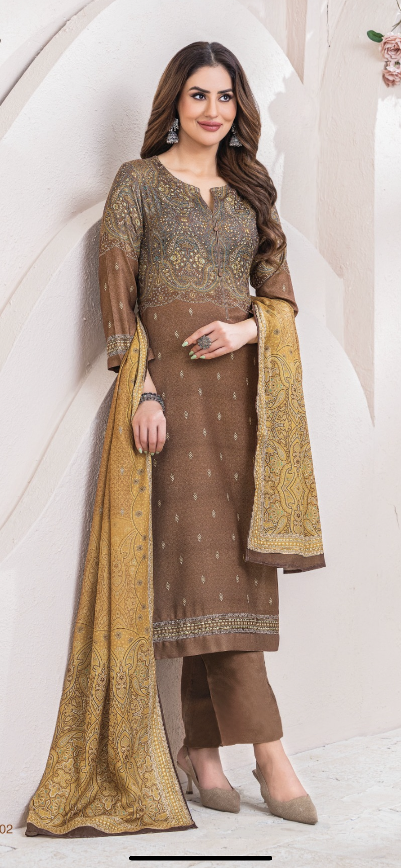 Premium Esta Brand Pashmina print Suit