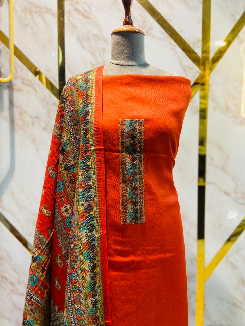 Premium kashmiri  Pashmina kani print Suit