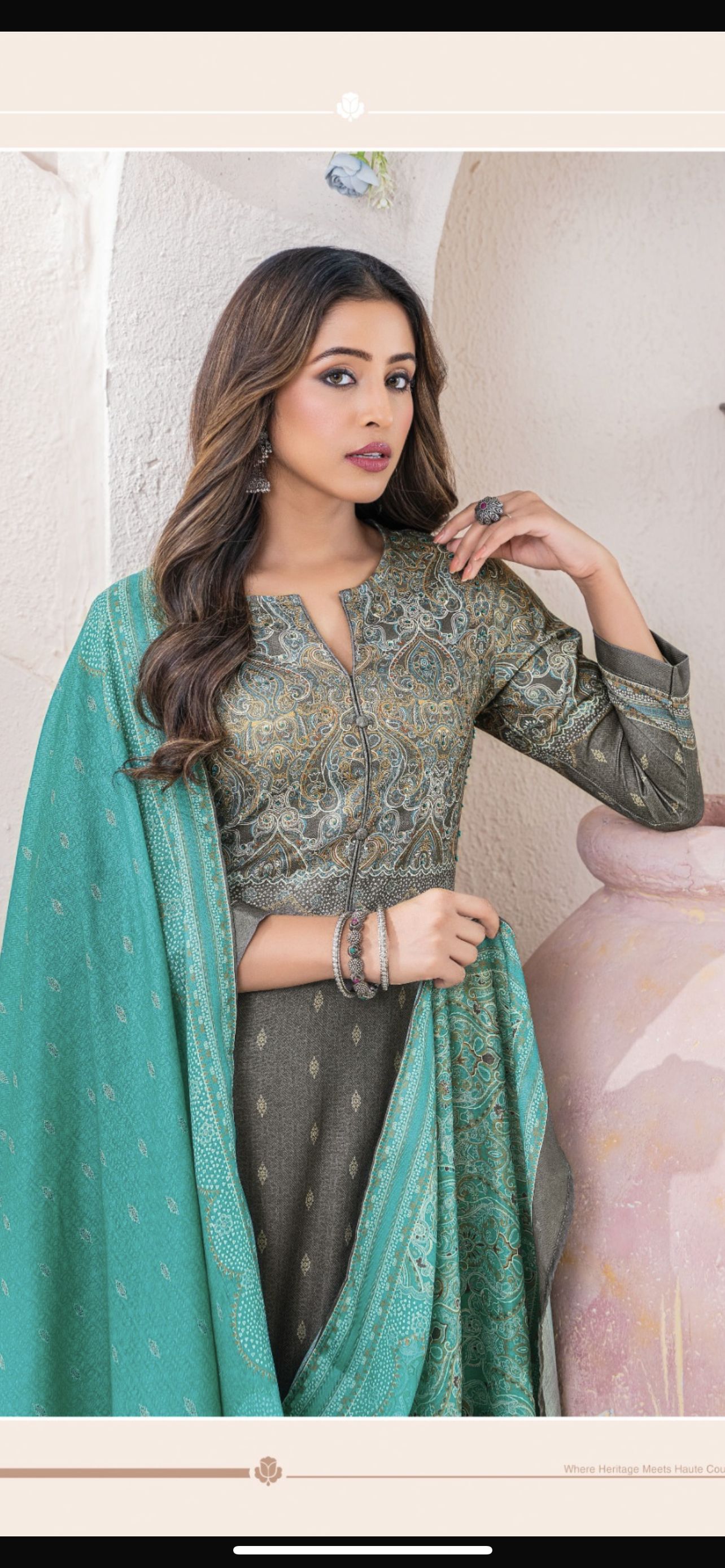 Premium Esta Brand Pashmina print Suit