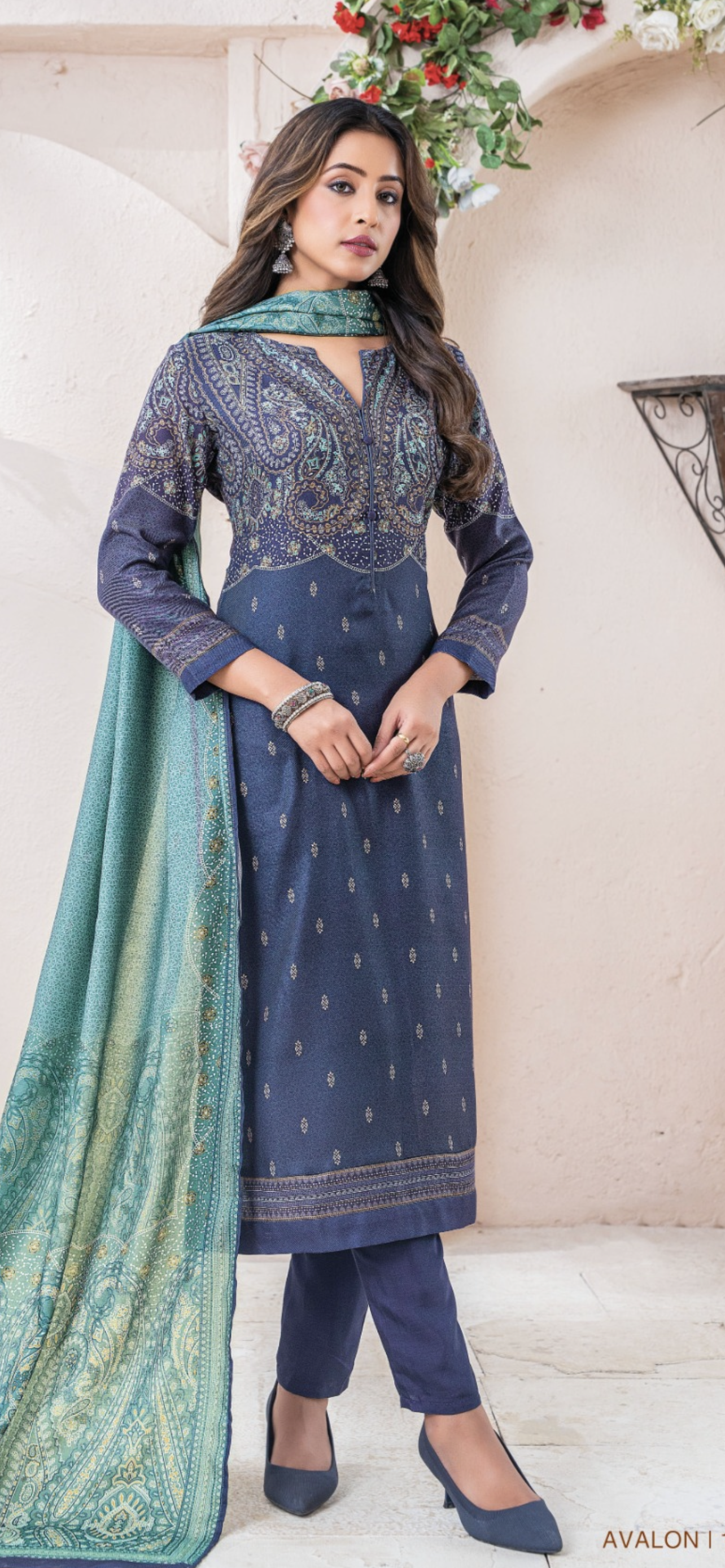 Premium Esta Brand Pashmina print Suit