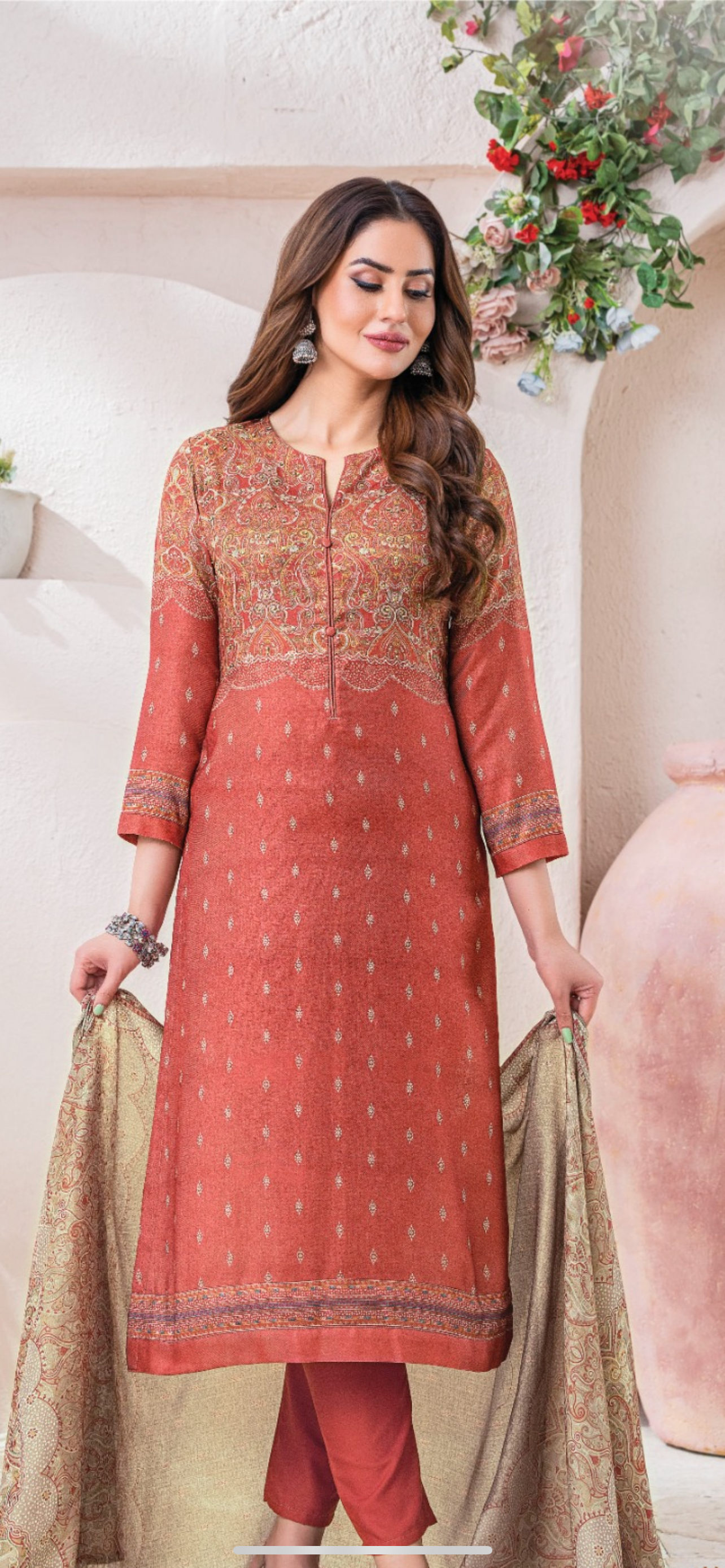 Premium Esta Brand Pashmina print Suit