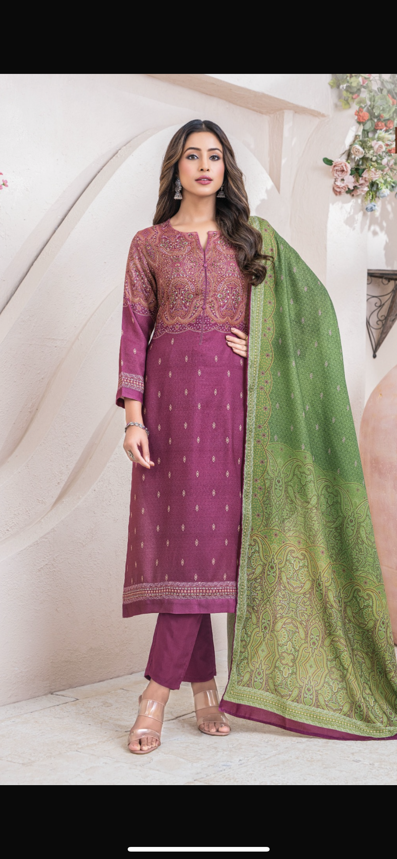 Premium Esta Brand Pashmina print Suit