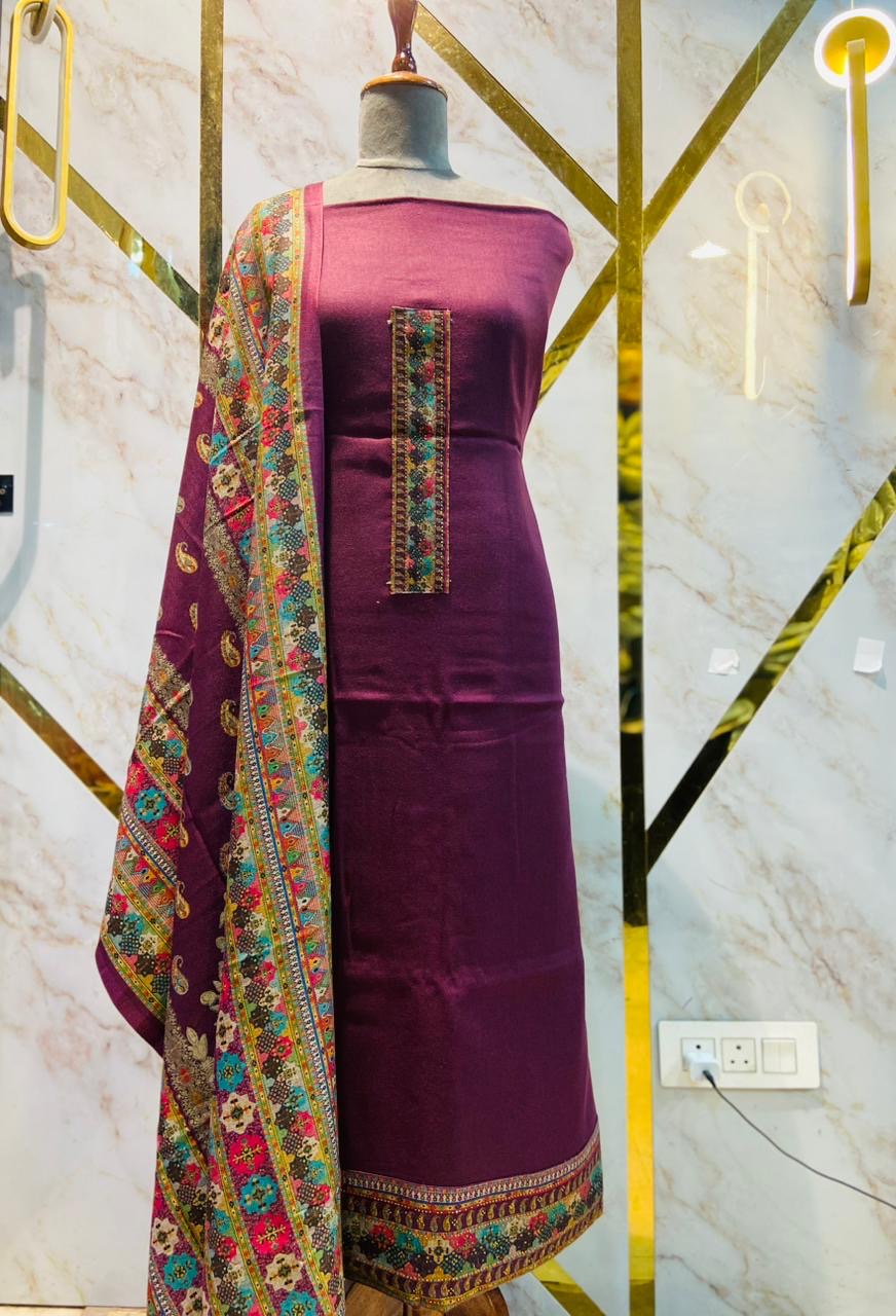 Premium kashmiri  Pashmina kani print Suit