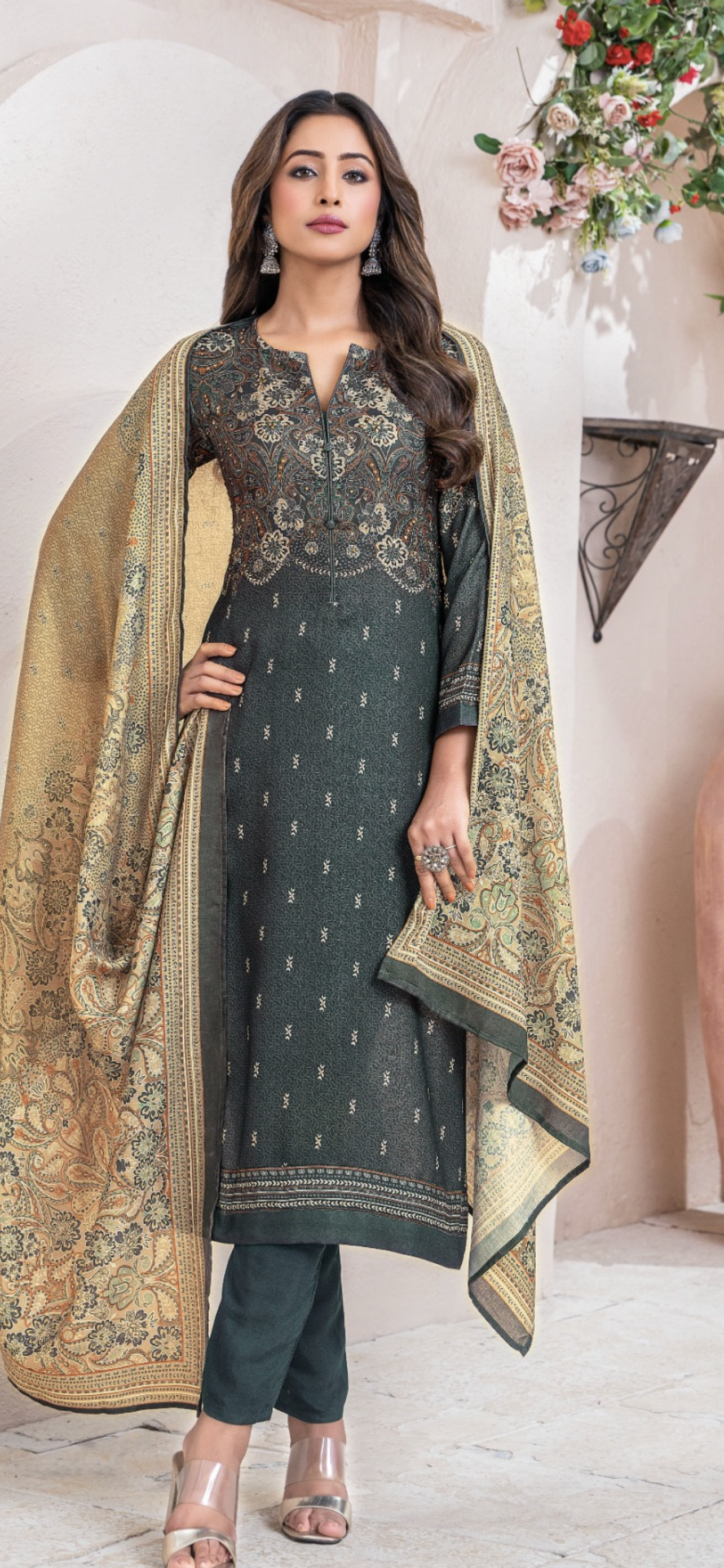 Premium Esta Brand Pashmina print Suit