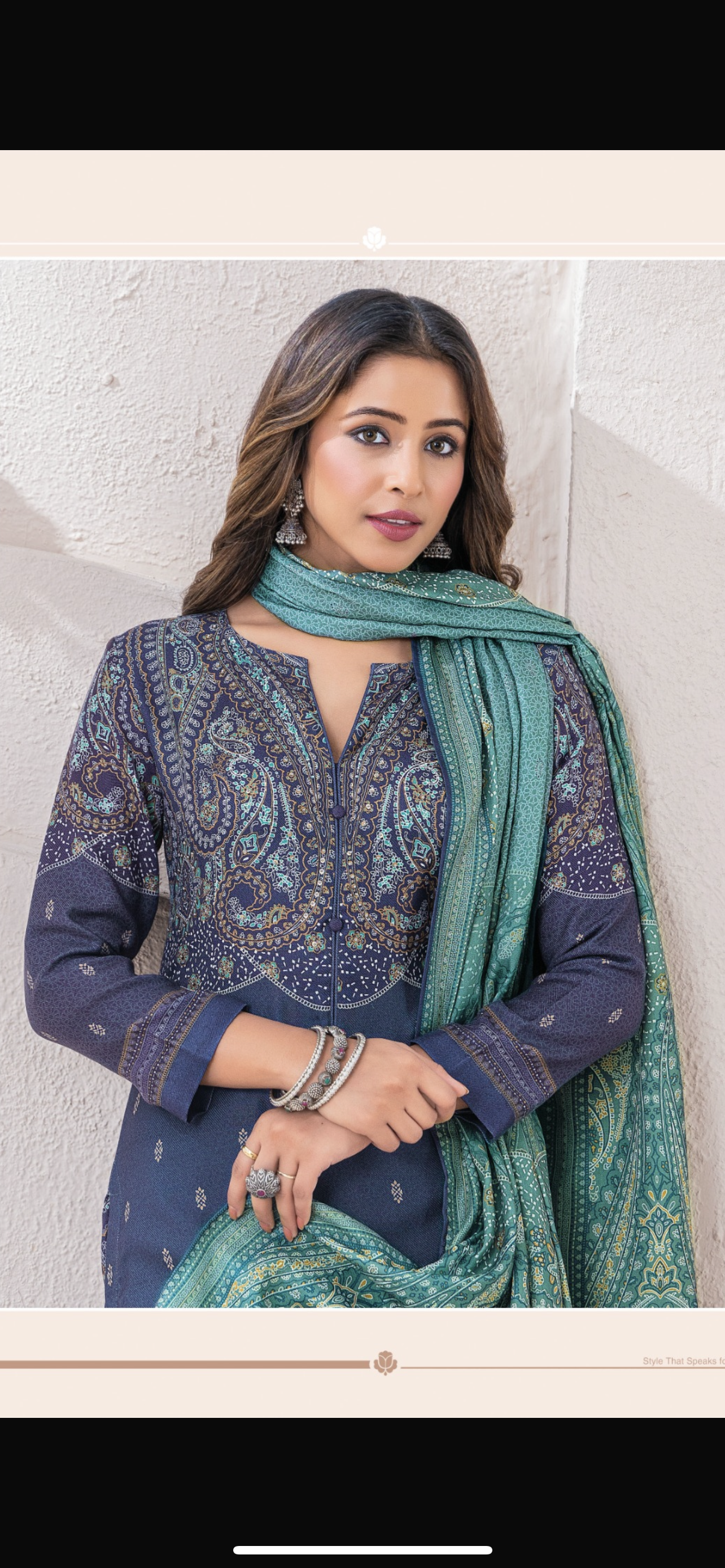 Premium Esta Brand Pashmina print Suit