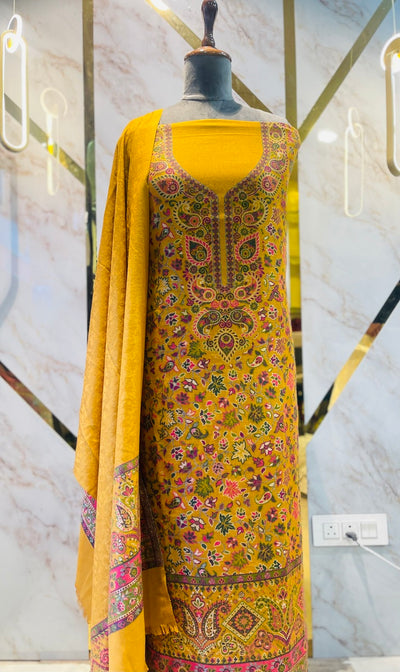 Kashmiri 🥶 winter pure kani suit (💯%handmade )