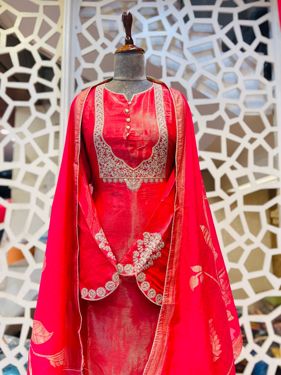 Party wear shimar silk suit