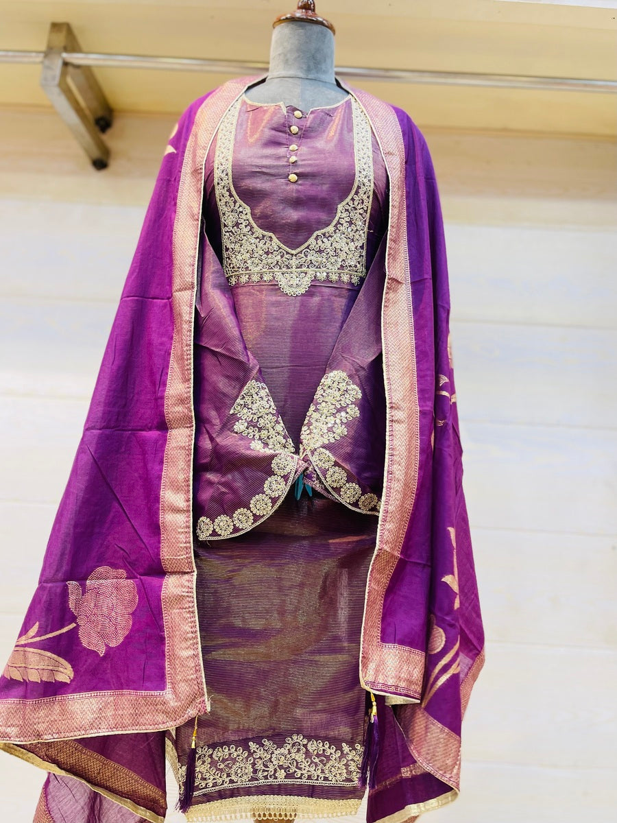 Party wear shimar silk suit