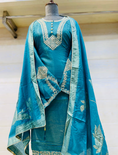 Party wear shimar silk suit