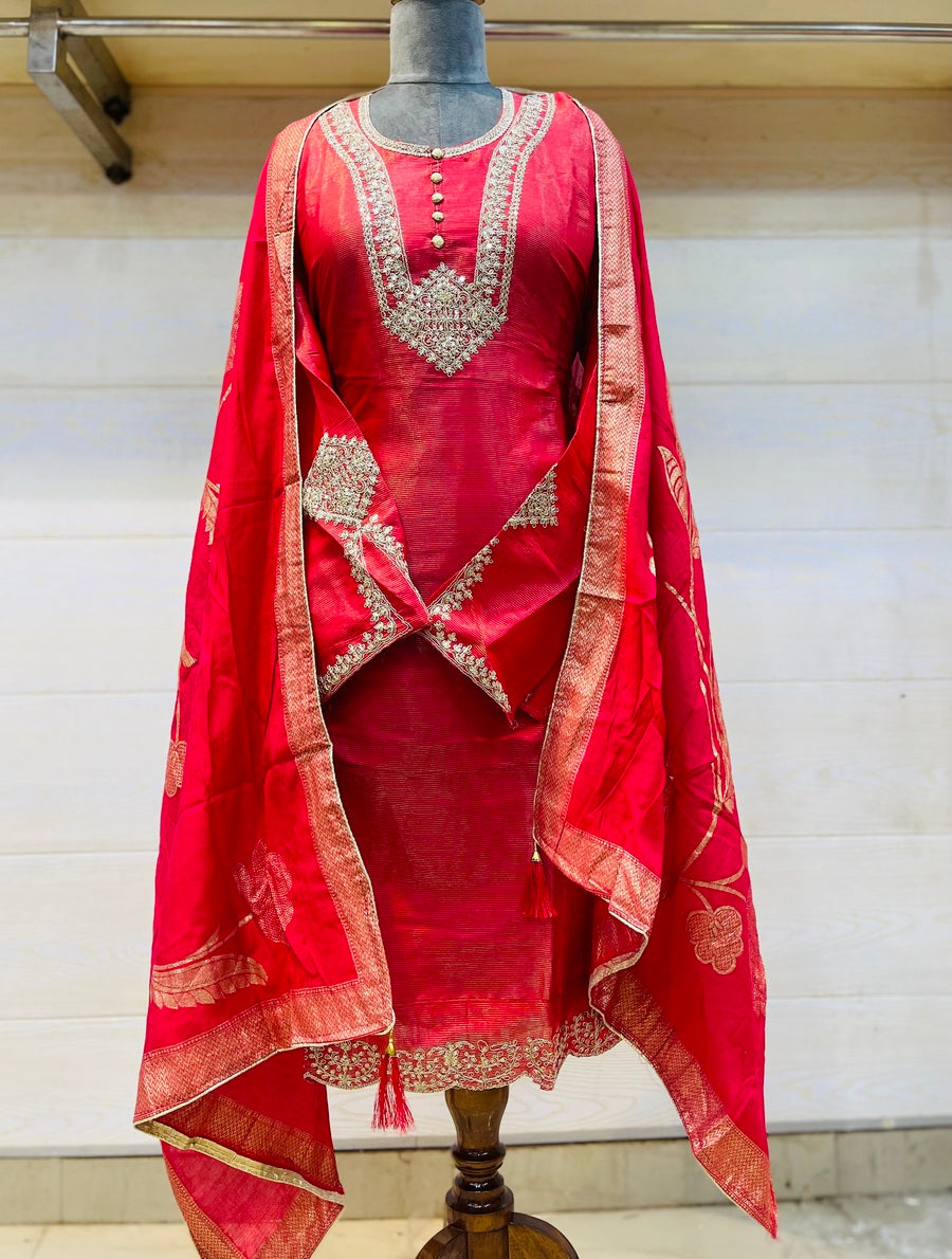 Party wear shimar silk suit