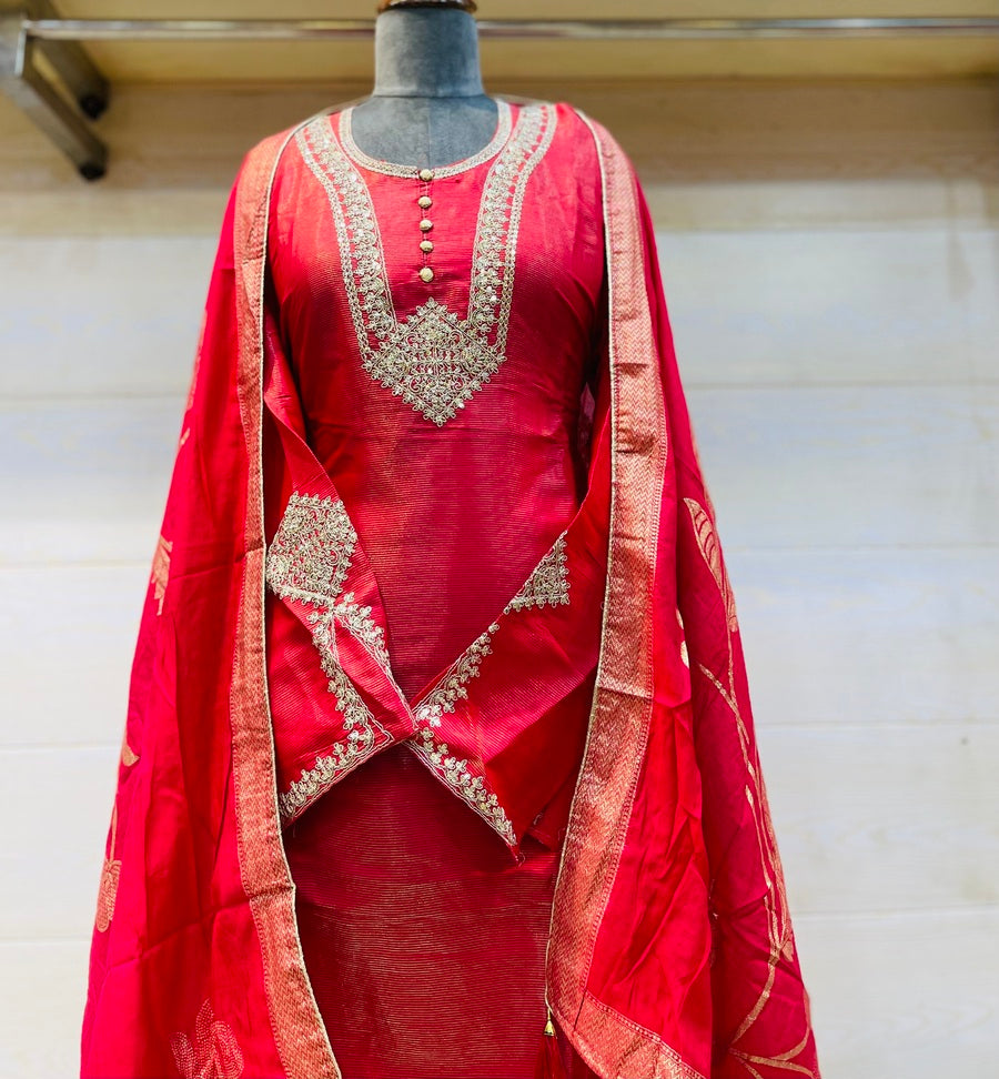 Party wear shimar silk suit