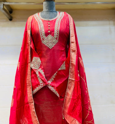 Party wear shimar silk suit