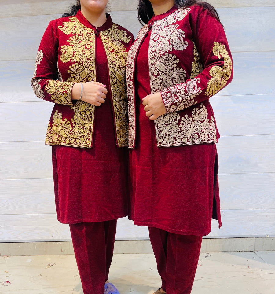 Beautiful Kashmiri winter 🥶 Ready made jacket suit