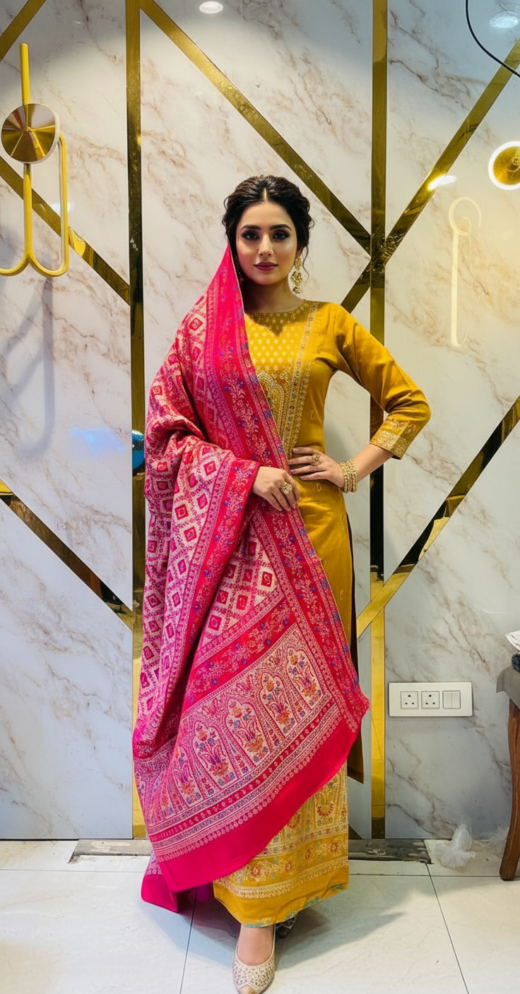 Premium kani Wollen Party Suits (100% Handmade)