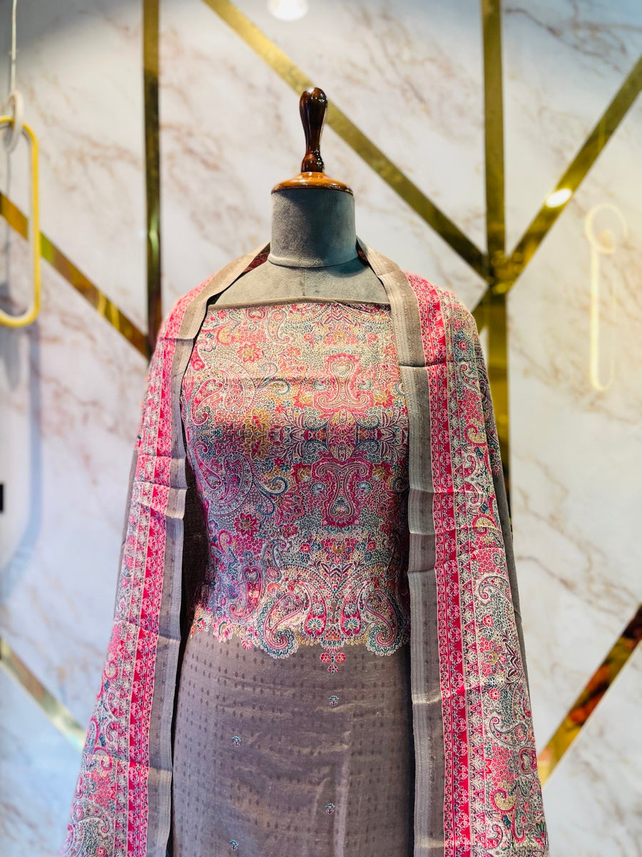 Premium kashmiri  Pashmina kani print Suit