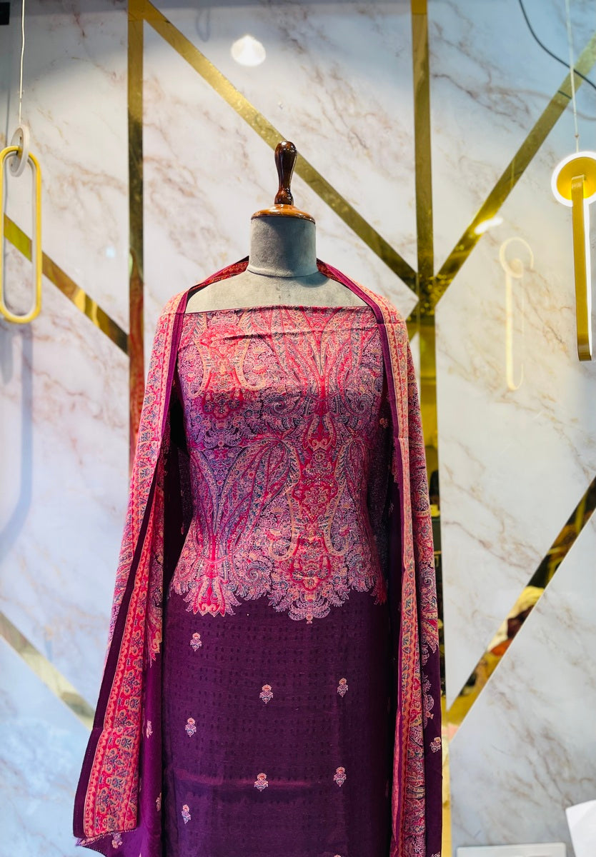 Premium kashmiri  Pashmina kani print Suit