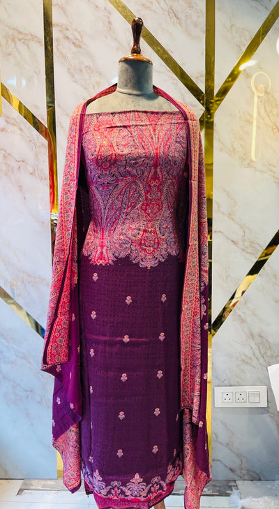 Premium kashmiri  Pashmina kani print Suit