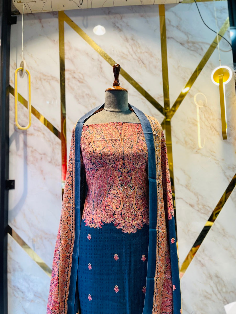 Premium kashmiri  Pashmina kani print Suit