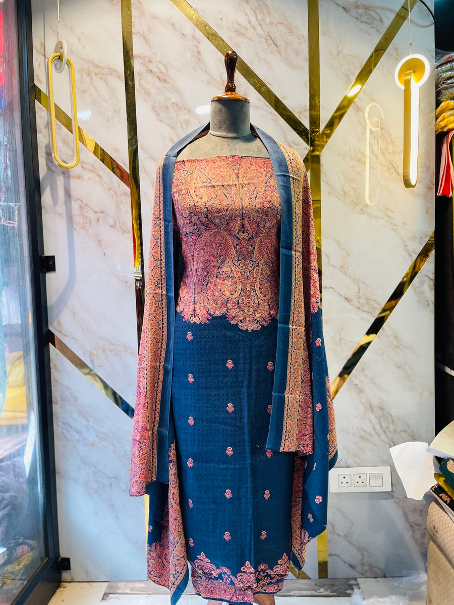 Premium kashmiri  Pashmina kani print Suit