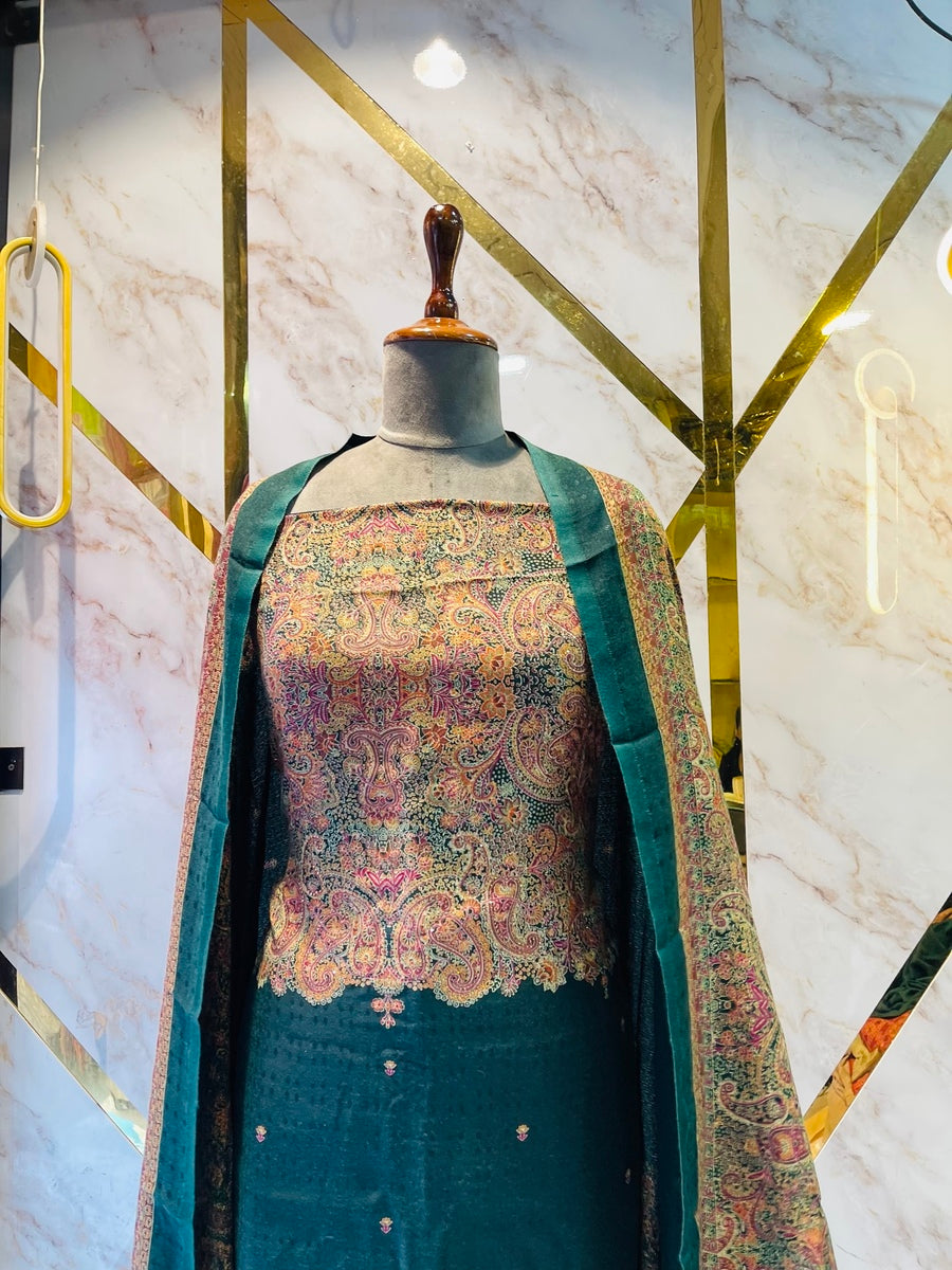 Premium kashmiri  Pashmina kani print Suit