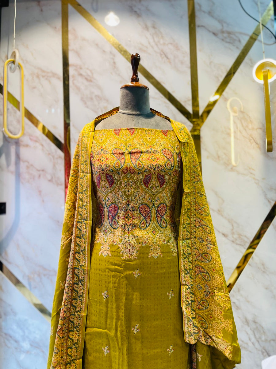 Premium kashmiri  Pashmina kani print Suit