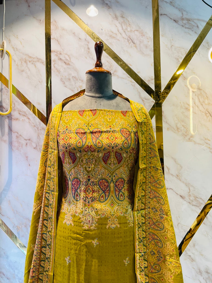 Premium kashmiri  Pashmina kani print Suit