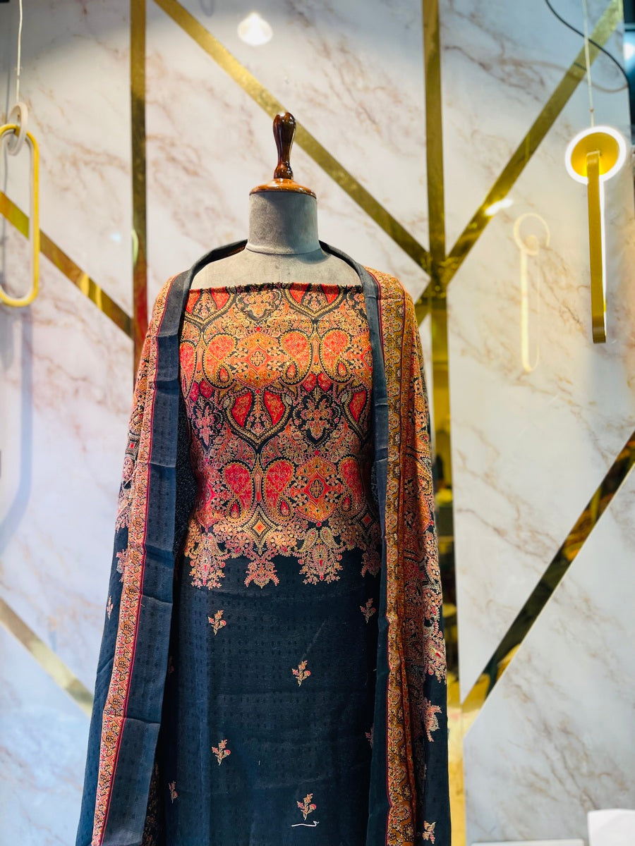 Premium kashmiri  Pashmina kani print Suit
