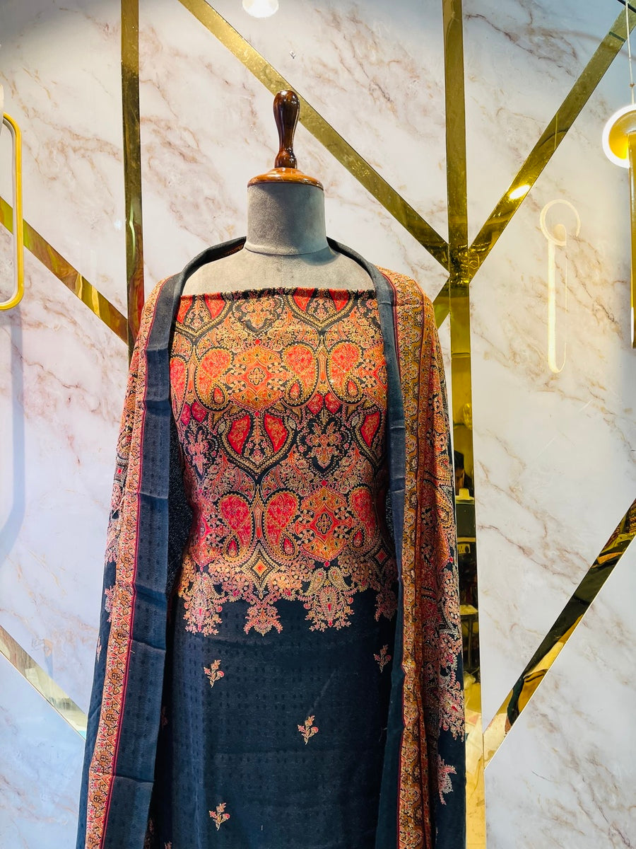 Premium kashmiri  Pashmina kani print Suit
