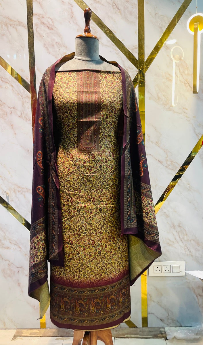 Premium kashmiri  Pashmina kani print Suit