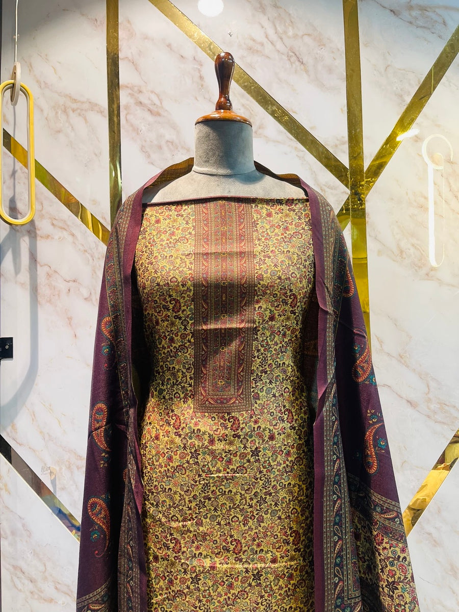 Premium kashmiri  Pashmina kani print Suit