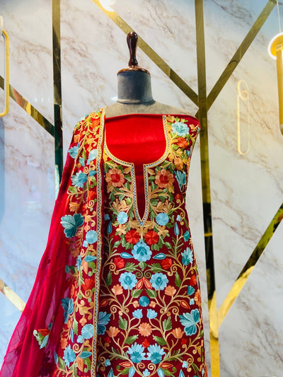 Premium cotton kashmiri Karigiri Suit❤️🧵