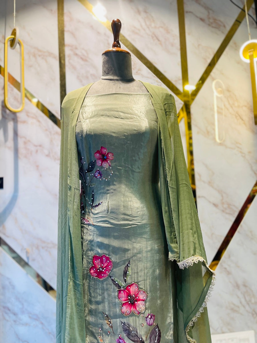 premium Glass  party 🎉  Silk Suit