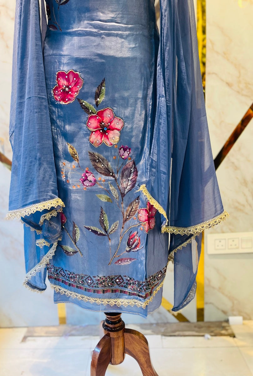 premium Glass  party 🎉  Silk Suit