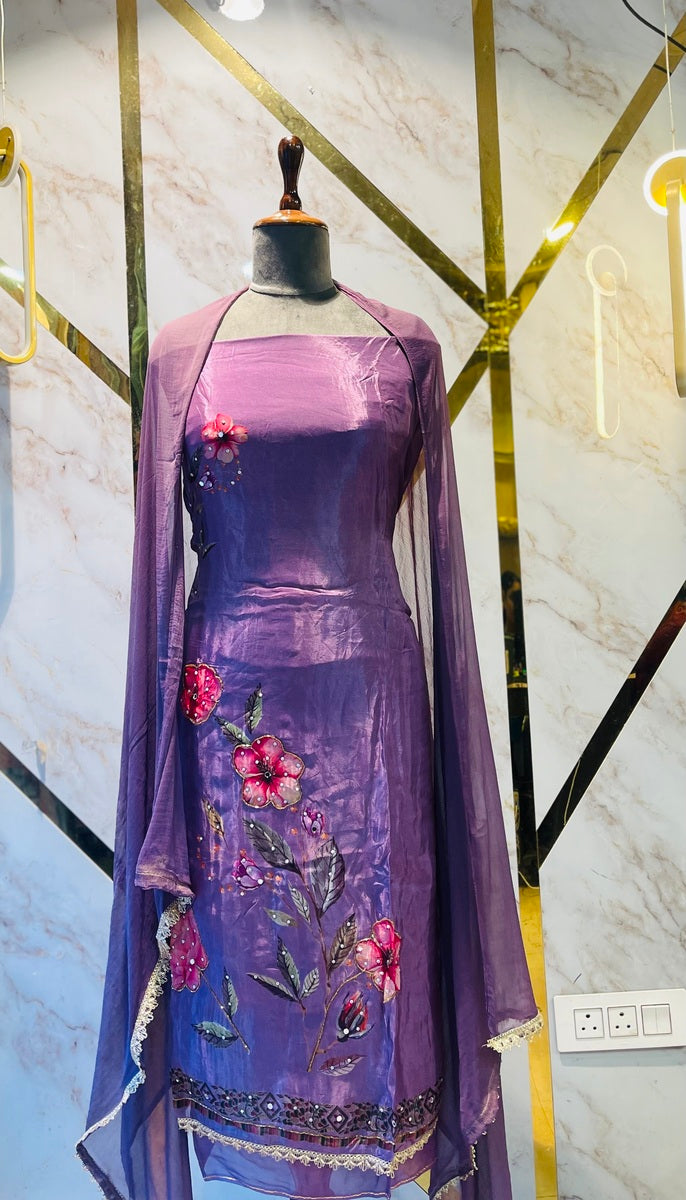 premium Glass  party 🎉  Silk Suit