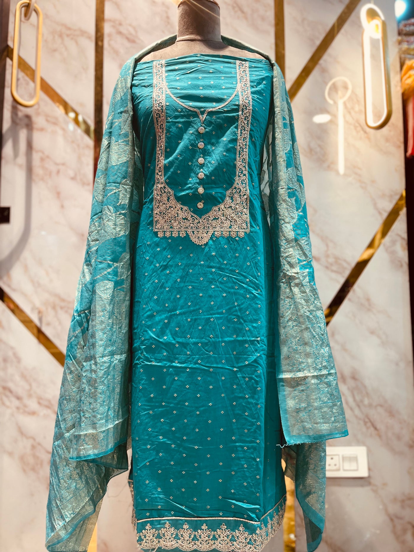 Party wear shimar silk suit