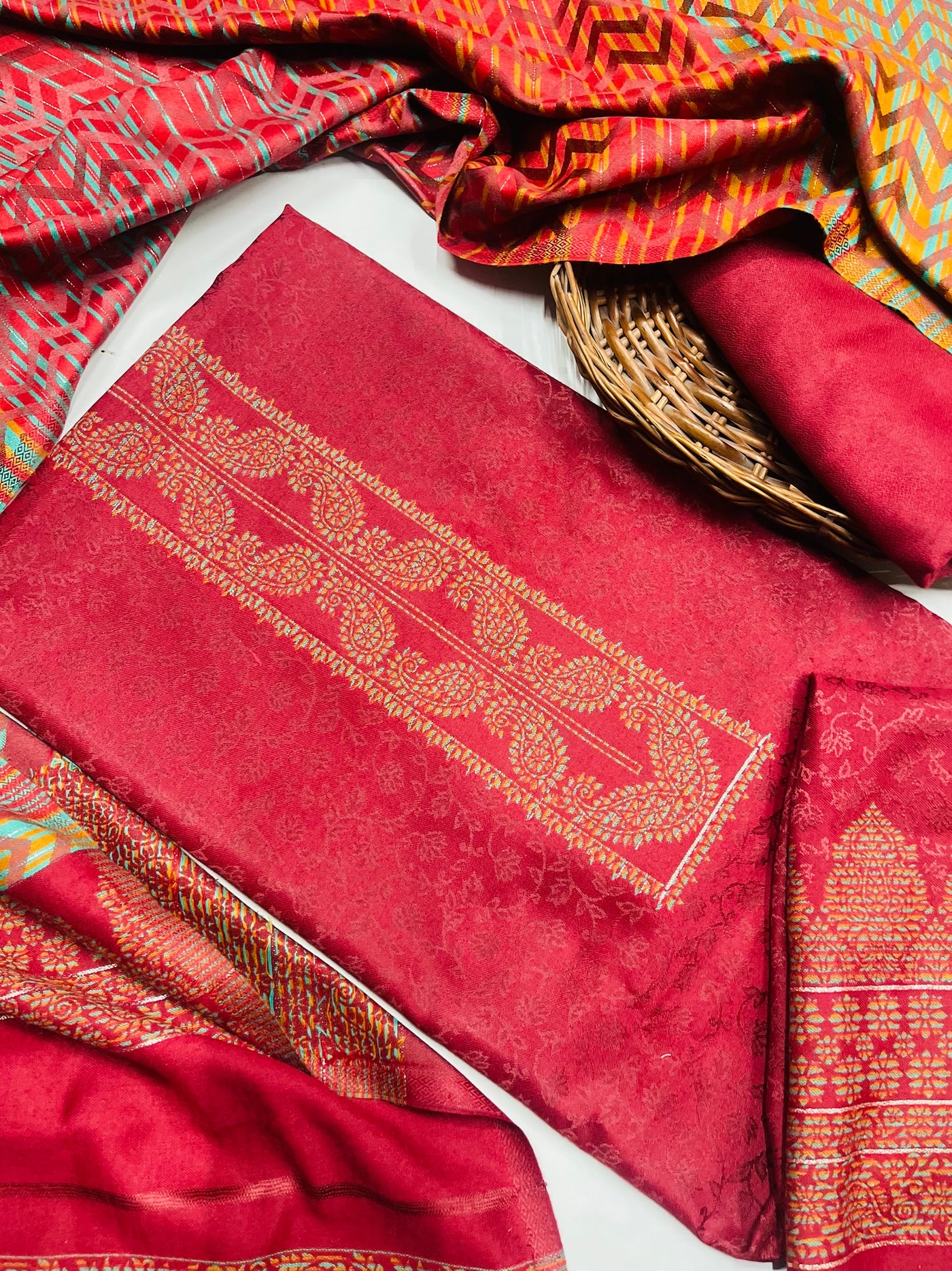 Premium kashmiri  Pashmina kani print Suit