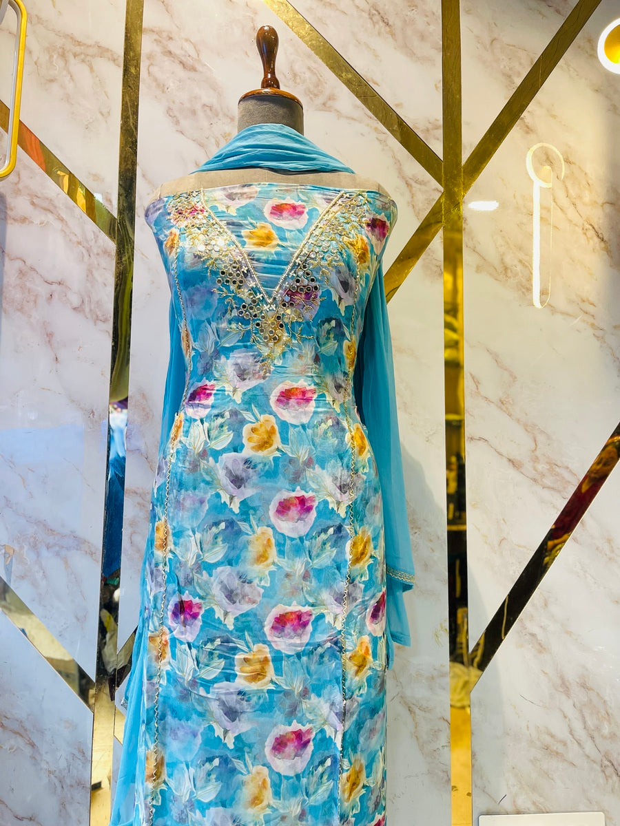 Premium  crape silk suit