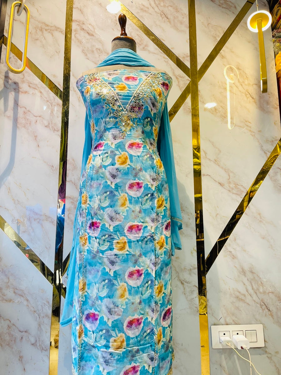 Premium  crape silk suit