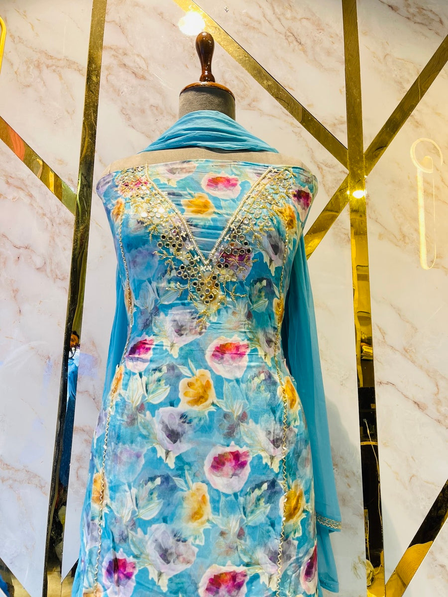 Premium  crape silk suit