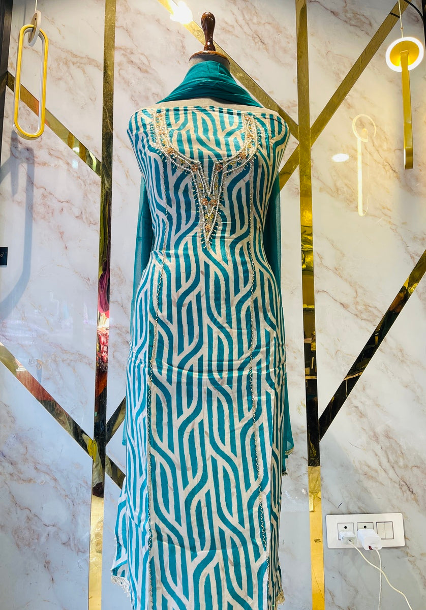 Premium  crape silk suit