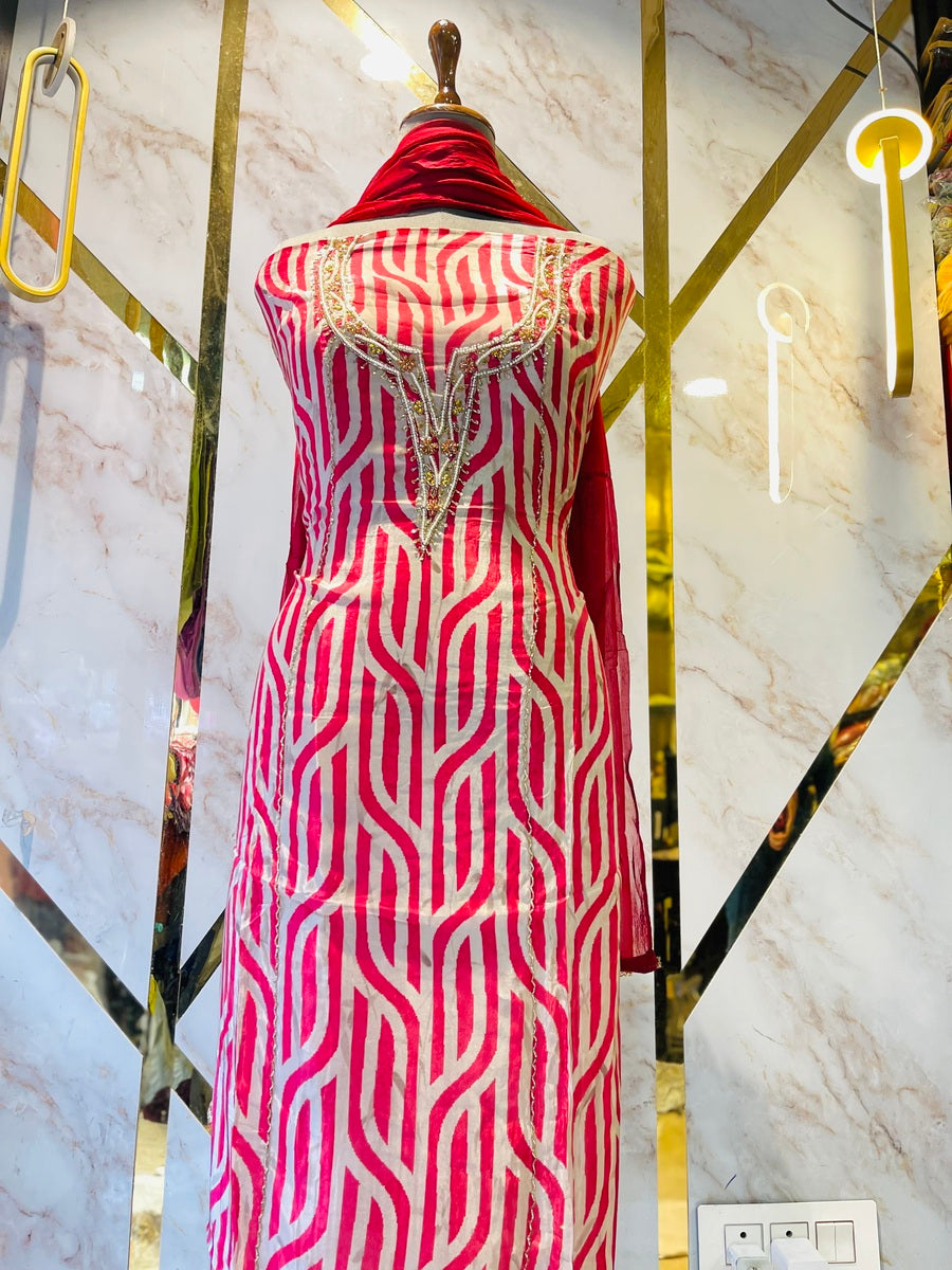 Premium  crape silk suit