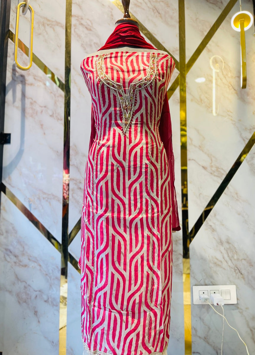 Premium  crape silk suit