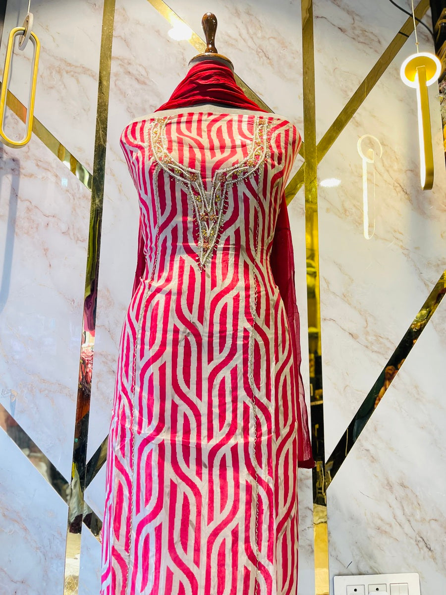 Premium  crape silk suit