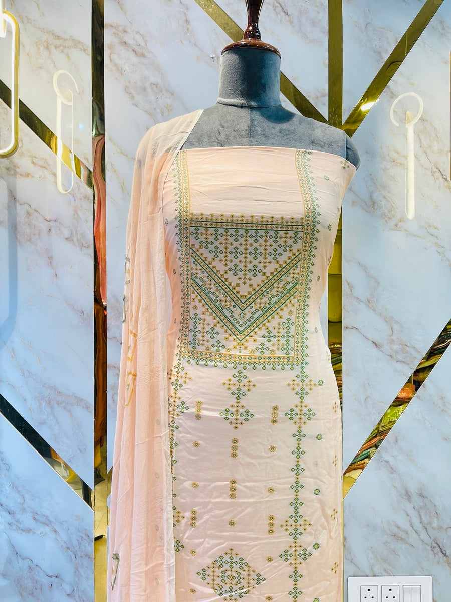 Premium lucknawi silk suit