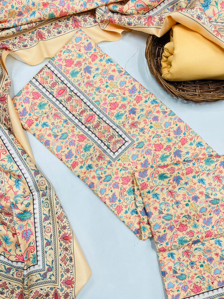 Premium kashmiri  Pashmina kani print Suit