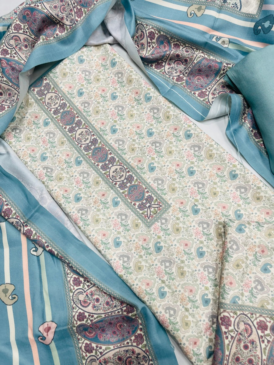 Premium kashmiri  Pashmina kani print Suit